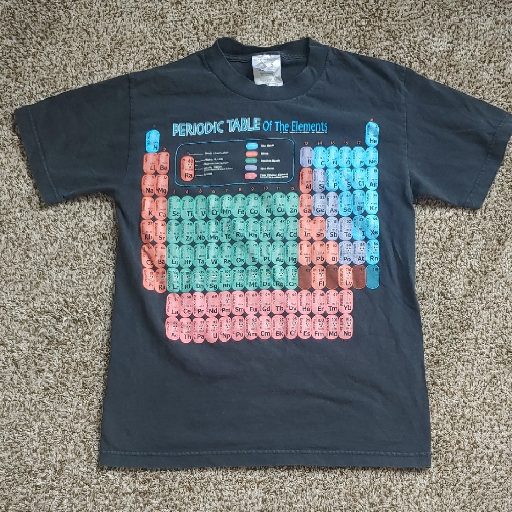 VTG Periodic Table Of Elements Black Shirt Women's Size S
